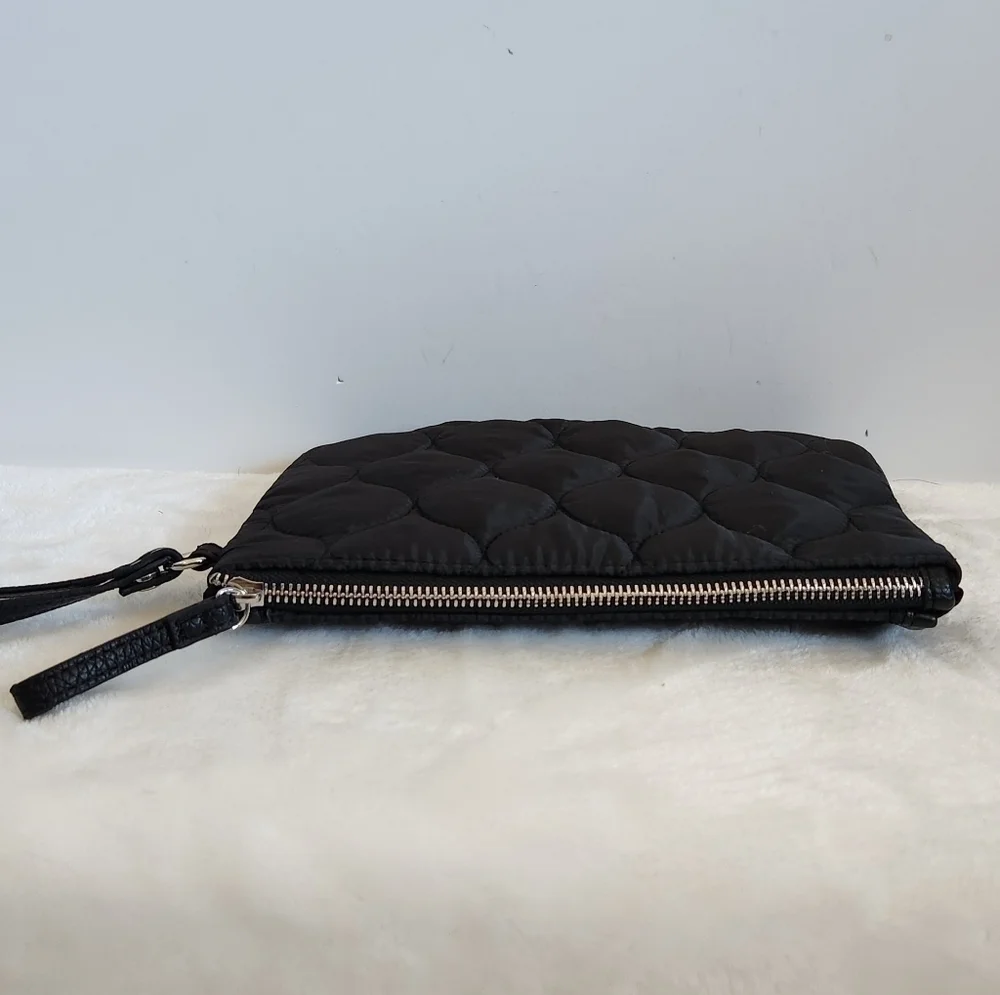 Cynthia Rowley Black Nylon Padded Quilted Large Wristlet Wallet